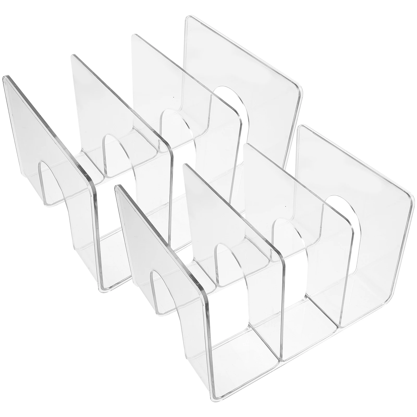

2pcs Desktop Bookshelf File Document Storage Rack Office Files Books Holder Transparent Folder Magazine Stand Sturdy Pet
