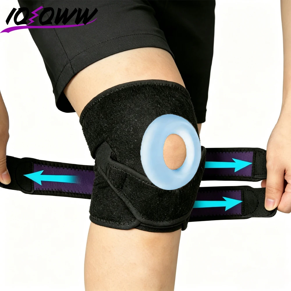 

1/2Pcs Outdoor Sports Knee Brace Adjustable Silicone Compression Knee Sleeve Support Protector for Men Women Fitness Knee Pain