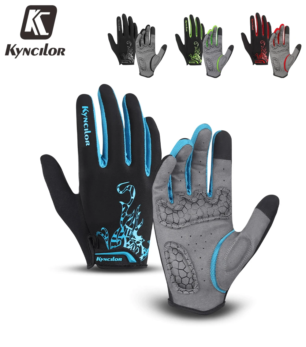 Cycling gloves breathable shock absorption men and women sports fitness autumn and winter touch screen mountain bike gloves