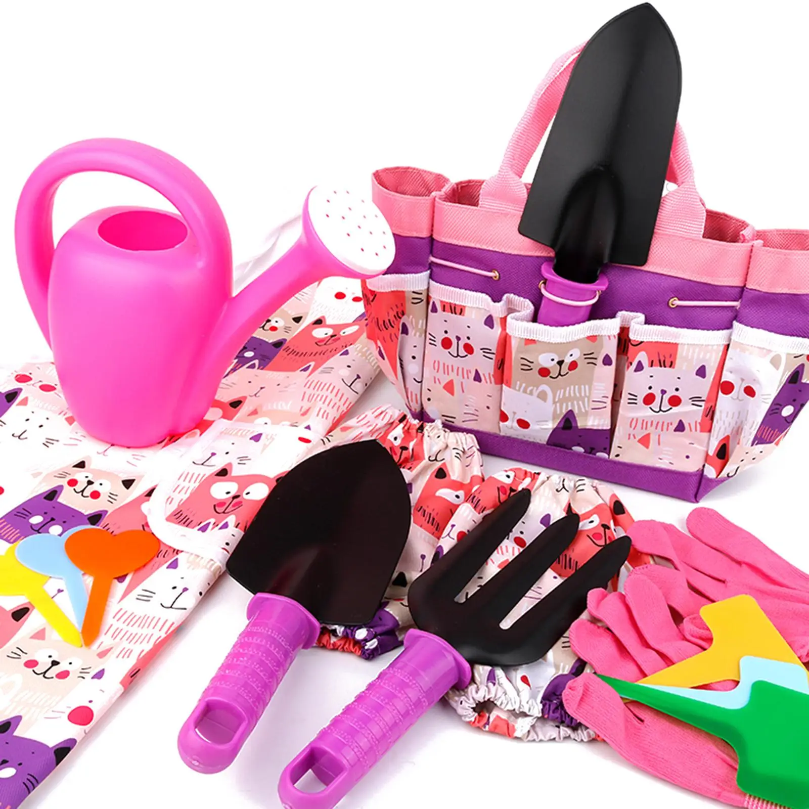 Lightweight Kids Garden Tool Set Gardening Set Transplanting Tool Watering Can with Bag Shovel Gloves for Child Kids Toddlers