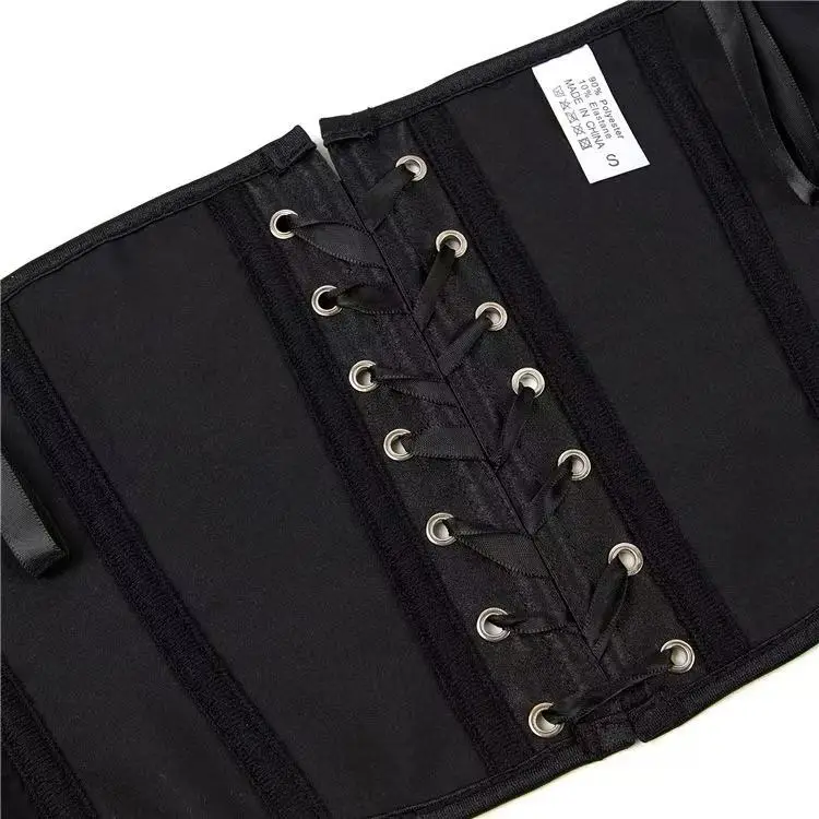 French short corset black satin tube top suspenders shoulder straps ladies palace chest support body shaping bra