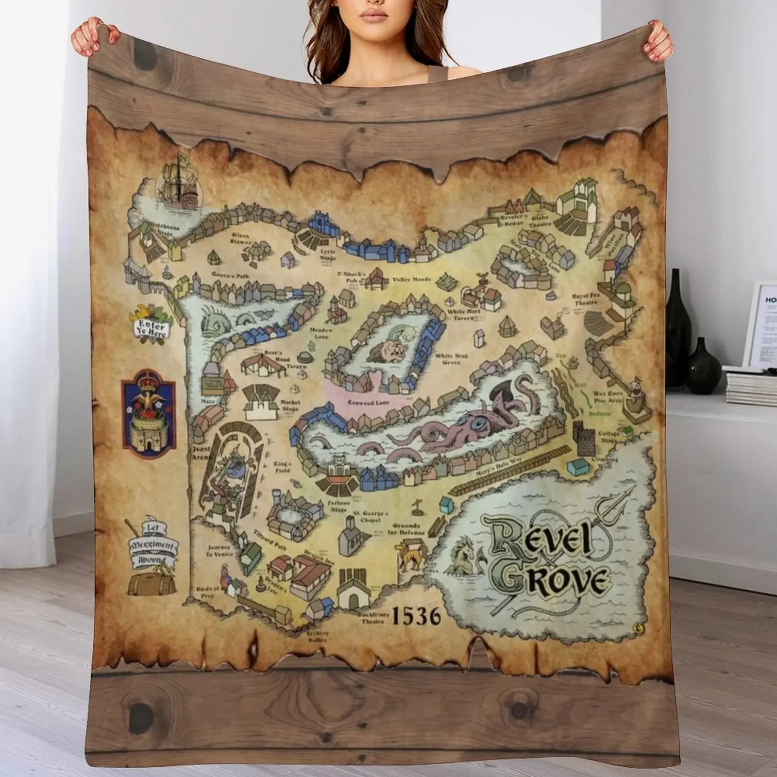 Map of Revel Grove - 1536 Pt II Covers Throw Blanket Luxury Designer cosplay anime Loose Blankets