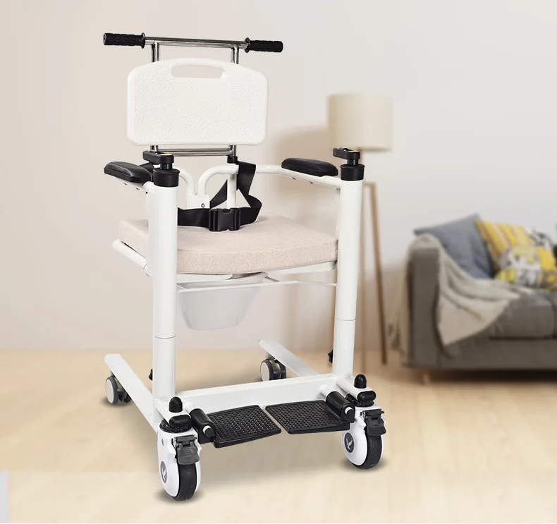 2022 New Multifunctional Comfortable Patient Transfer Manual Hydraulic Shift Chair Transfer Chair With Toilet