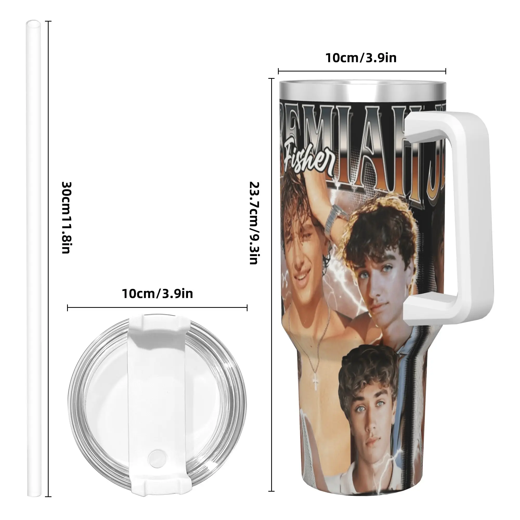 إرميا فيشر خمر بهلوان من الفولاذ المقاوم للصدأ أكواب سيارة التخييم كوب حراري كبير الحفاظ على الحرارة زجاجة ماء