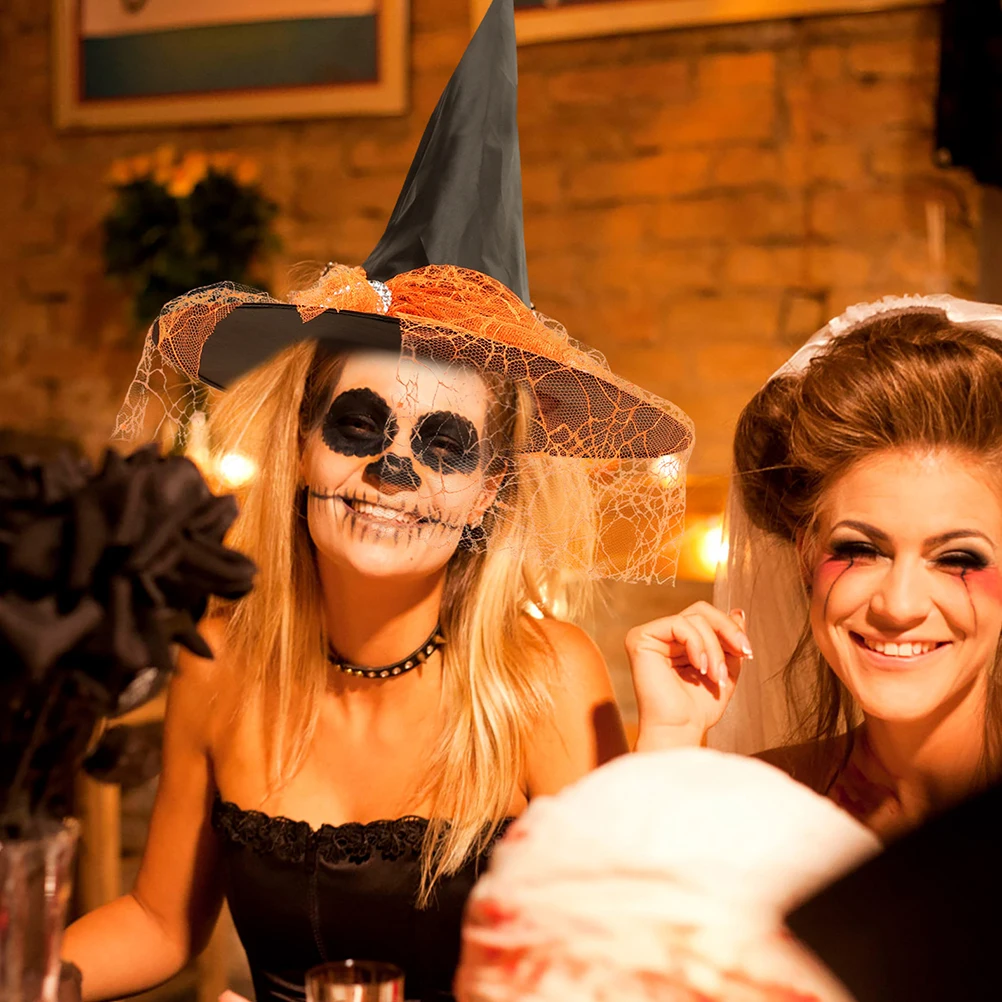 

4 Pcs Witch Hat Halloween Decorations for Party Cosplay Prop Has Which Accessories Supplies Accessory Wicked Inflatable Hats