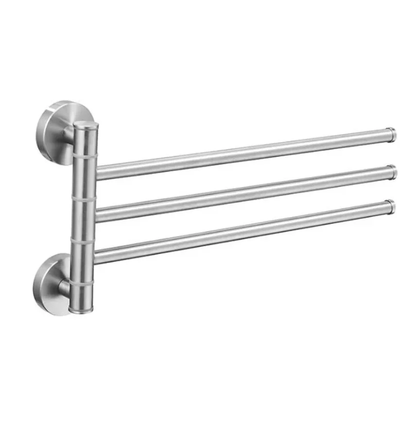 Toalha estilo vintage banheiro girar barra de toalha rack titular montado camadas banho quatro parede cobre