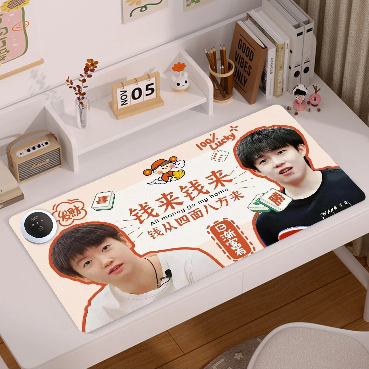 

Heated Mouse Pad CHinese Style Sun Yingsha&Wang Chuqin Large Waterproof Mousepad Hand Warmer Desk Mat for Office Game