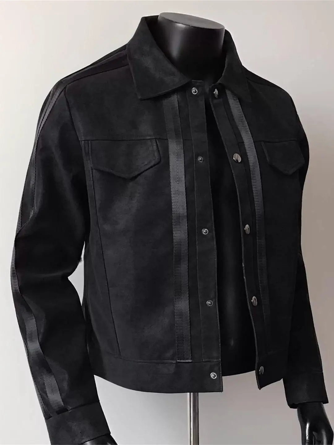 

Ретро-куртка в американском стиле из черной искусственной кожи для мужчин, повседневная универсальная мотоциклетная куртка для молодежи, весенняя модель.