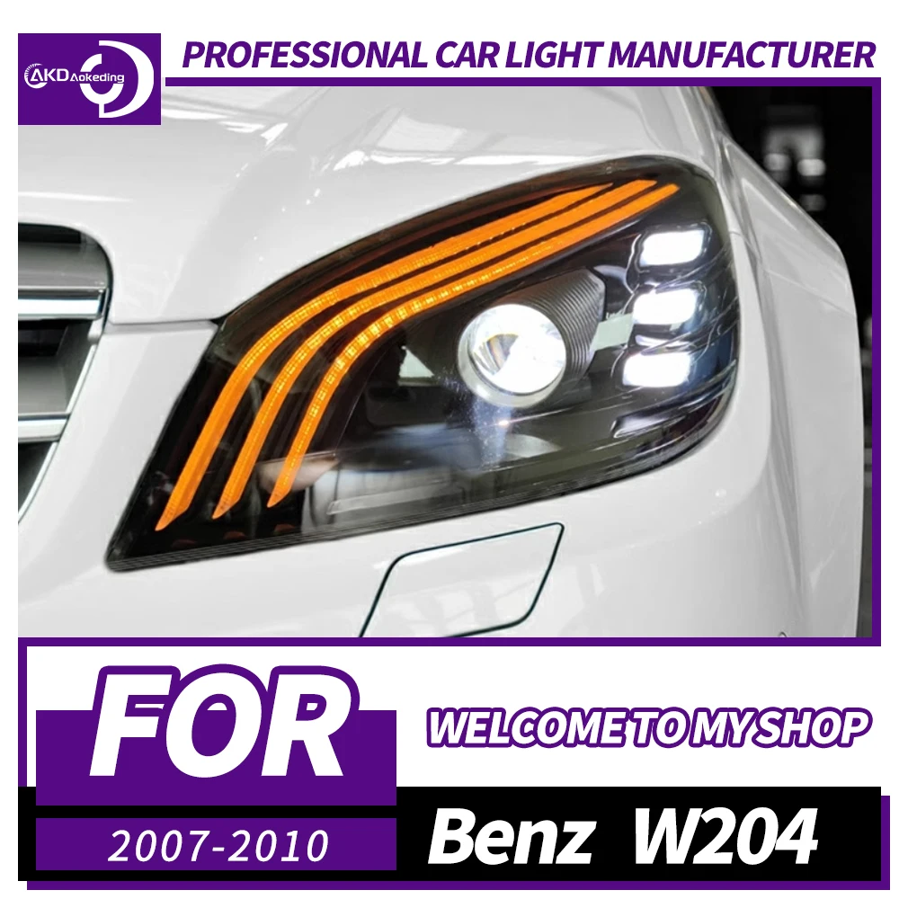 

AKD Car Light For Mercedes benz W204 Headlight LED 2007-2010 Projector Maybach style Front Lamp DRL Dynamic Auto Accessories