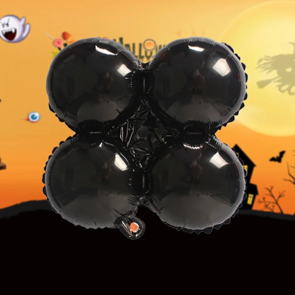 

6Pcs Four Leaf Clover Foil Balloons Black Orange Halloween Party Decoration Photo Props Festival Balloon Halloween Balloon