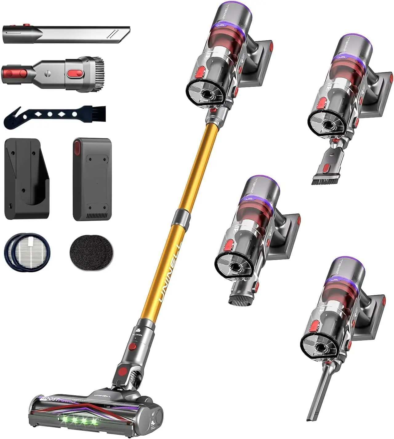 

Cordless Vacuum Cleaner 50000Pa 580W 70Mins, Anti-Tangle Stick Self-Standing for Pet Hair Carpet Floor