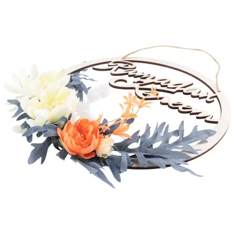 라마단 문짝 화환, 인공 작은 흰색 꽃, 용수철 걸이식 화환, 이슬람 무바라크, 전면 문짝, 10 인치