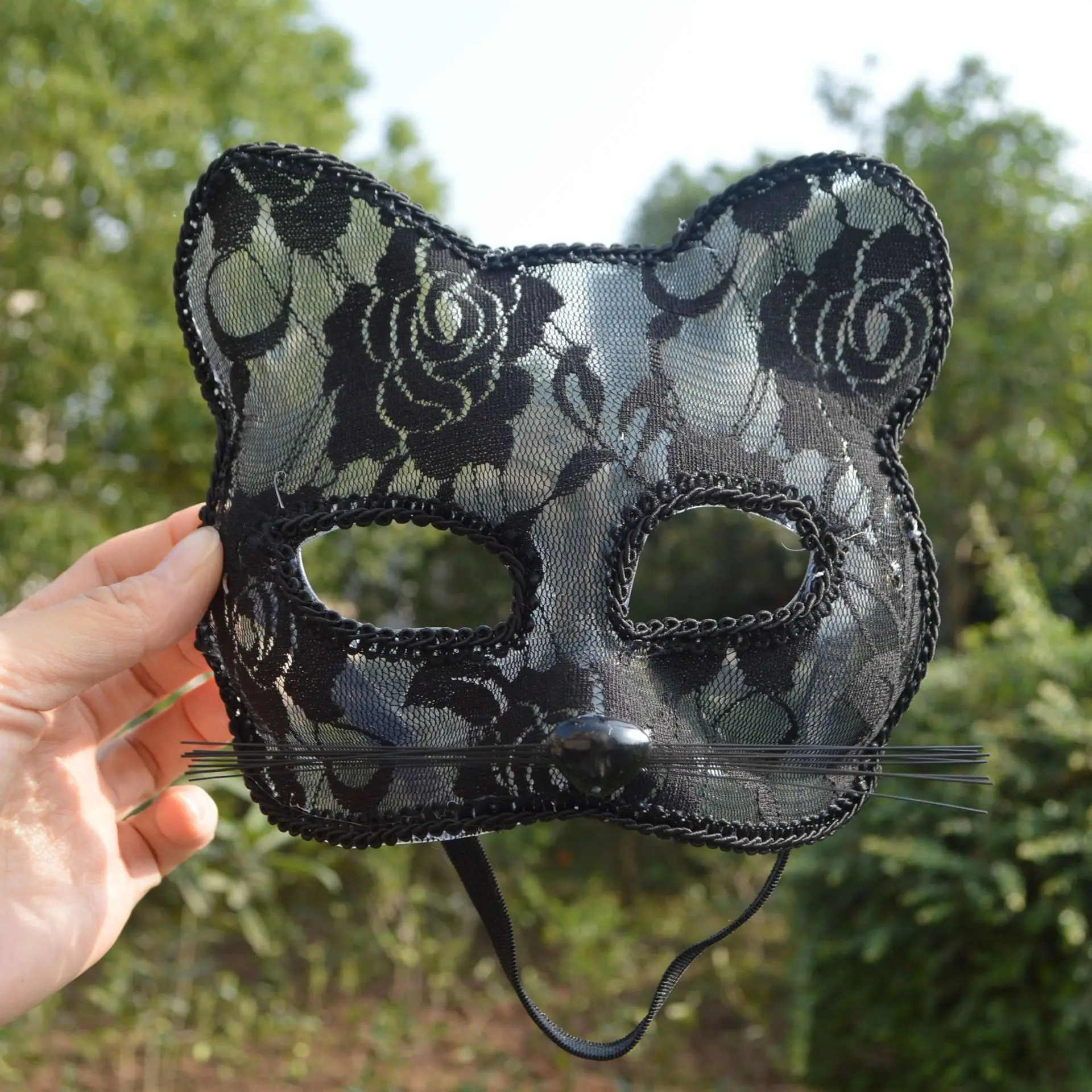 

Seductive Lace Cat Face Mask, Alluring Full Face Masquerade Mask for Women, Halloween Burlesque Stage Cosplay Party Performance