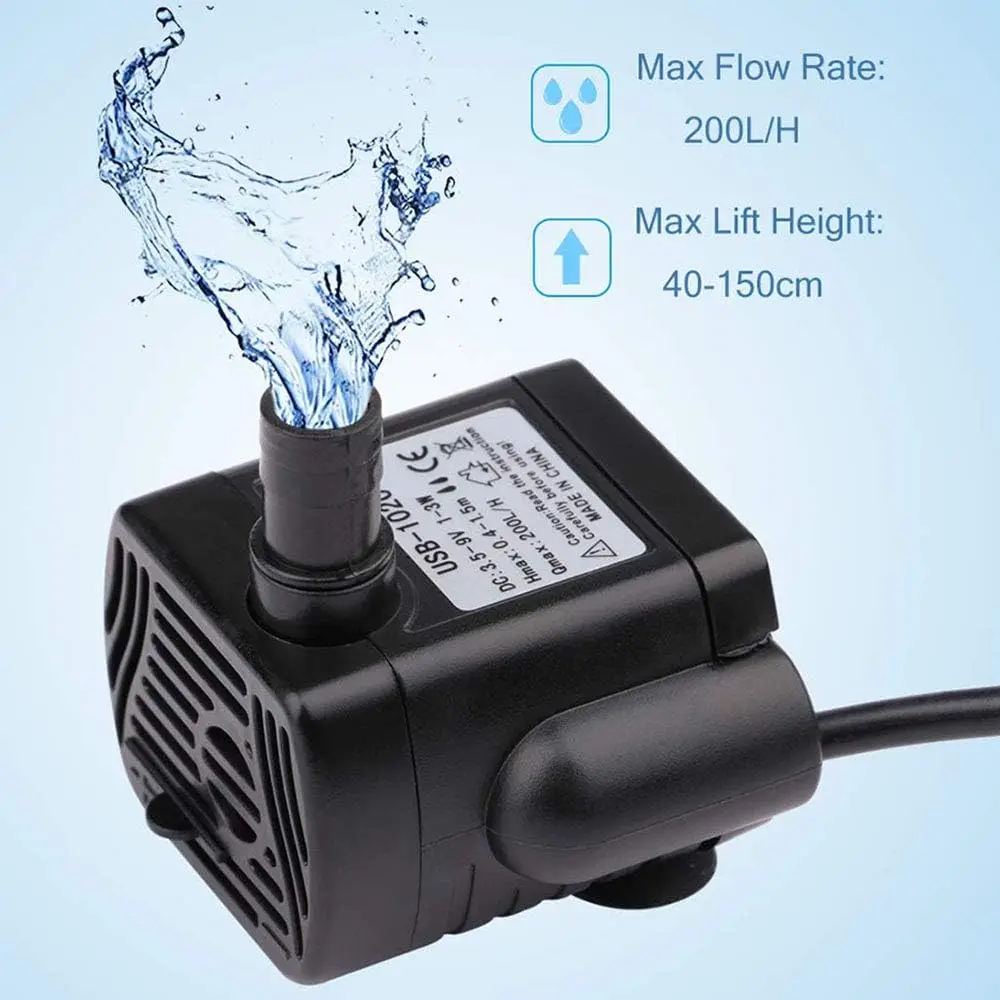 USB Mini Brushless Super Silent Pumping Submersible Water Pump Pet Water Dispenser Accessories Aquarium Circulating Water Pump