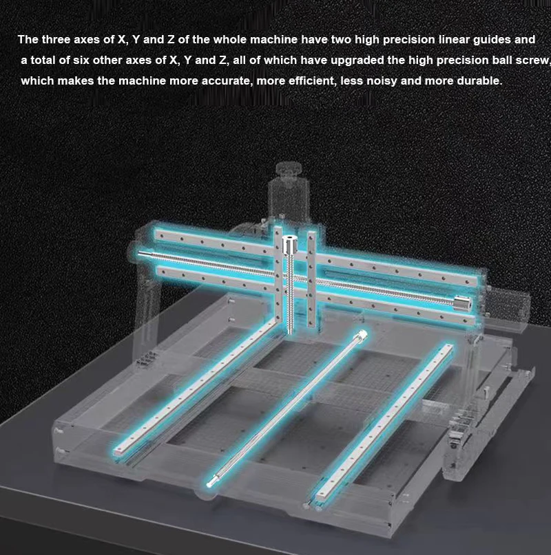 New 4540 Plus CNC Router,3-Axis Ball Screw CNC Full kit Linear Rail Precise CNC Router,Laser Engraving Machine for Metal Wood