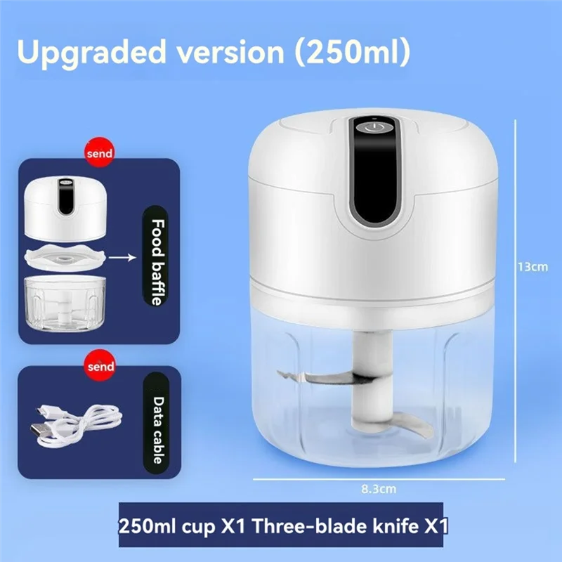 MENGAPA-USB Perajang Makanan Portabel Isi Ulang Bawang Putih Mincer Untuk Memotong Bawang Putih, Jahe