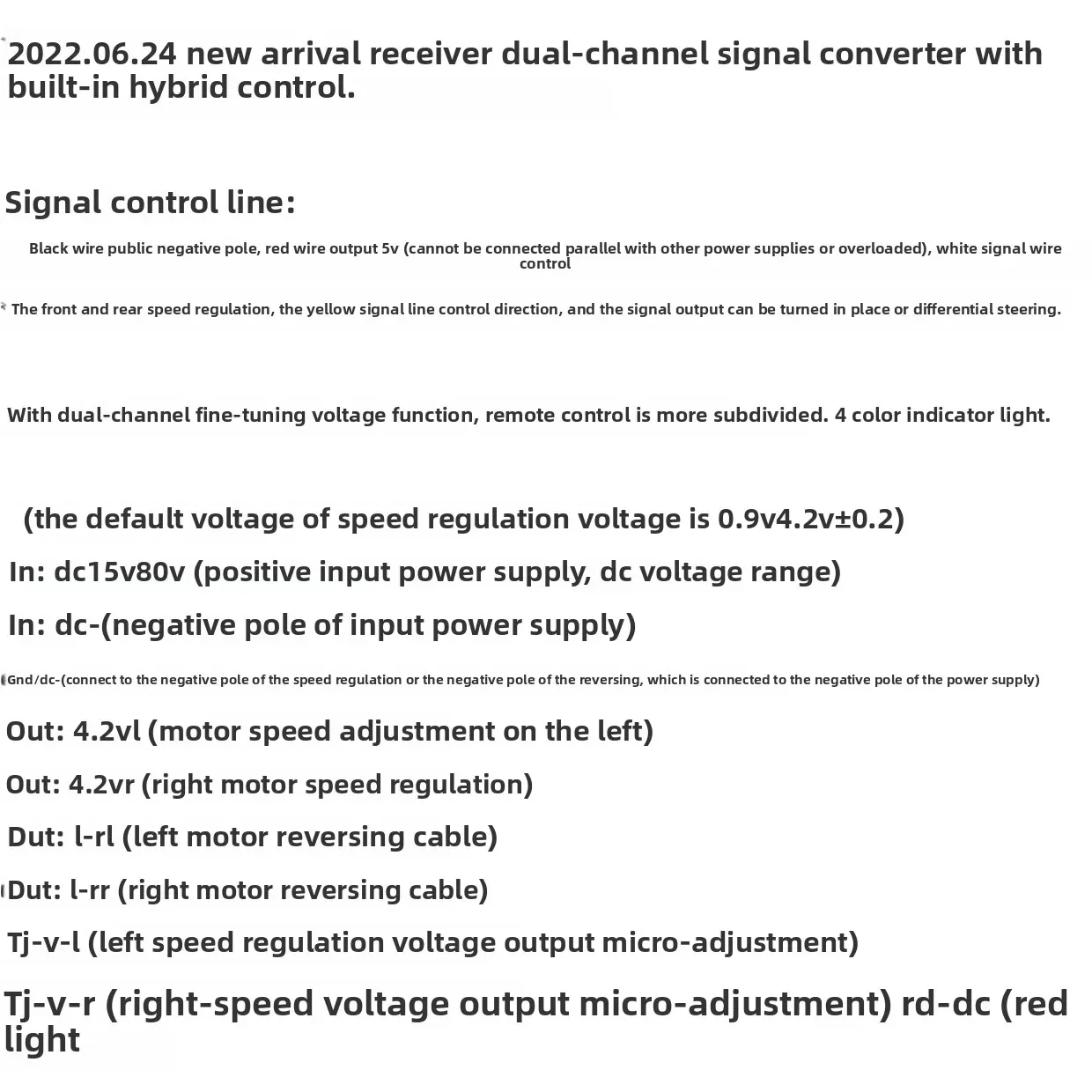 High-Performance Dual Mixing ESC for RC Models - PWM Differential Receiver with Signal Conversion