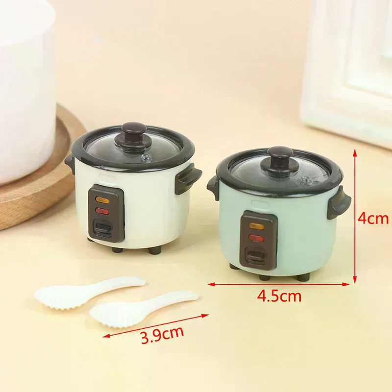 1:12 Dollhouse Mini Rice Cooker W/ Rice Spoon Kitchen Kitchenware Cooking Model