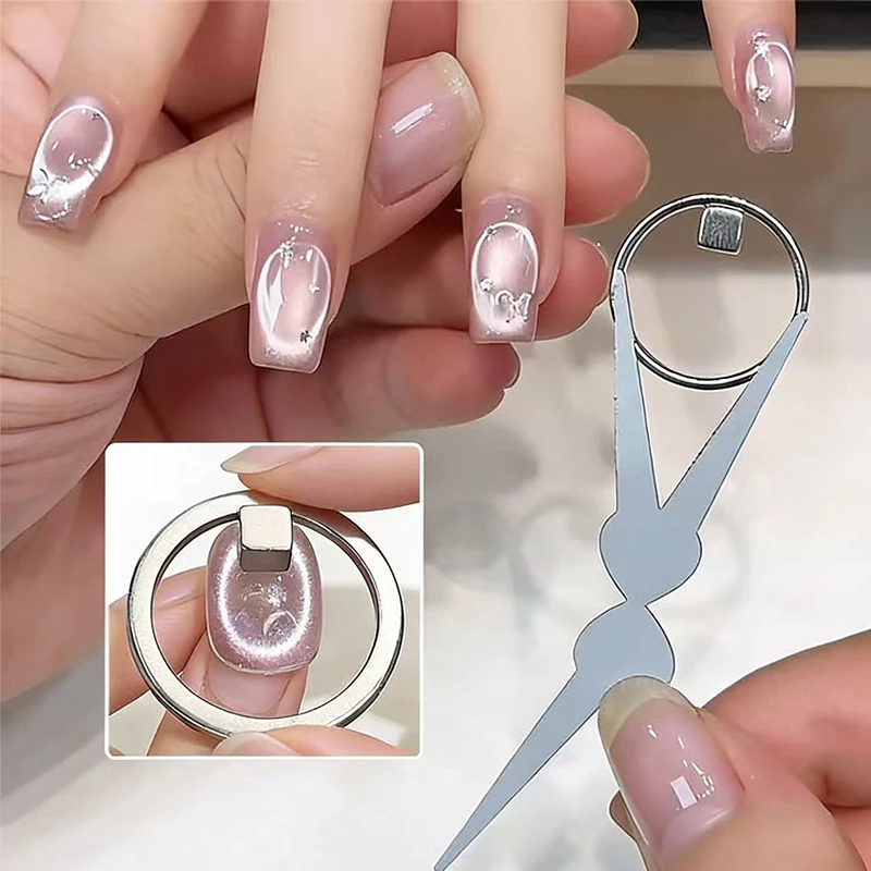 Imán para Uñas con Forma de Ojo de Gato, Imán Hueco para Efecto Ojo de Gato, Anillo Magnético para Esmalte de Gel, Herramientas de Manicura