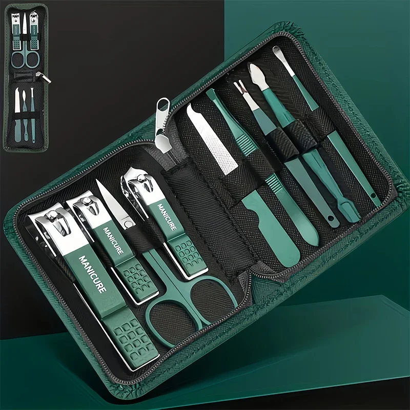 Portable Stainless Steel Manicure Set With Clippers
