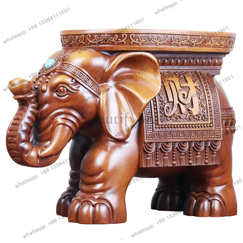 PG High End Elephant Ornaments Accessible Luxury Floor Standing Living Room Shoe Changing Stool Creative Office Coffee Table