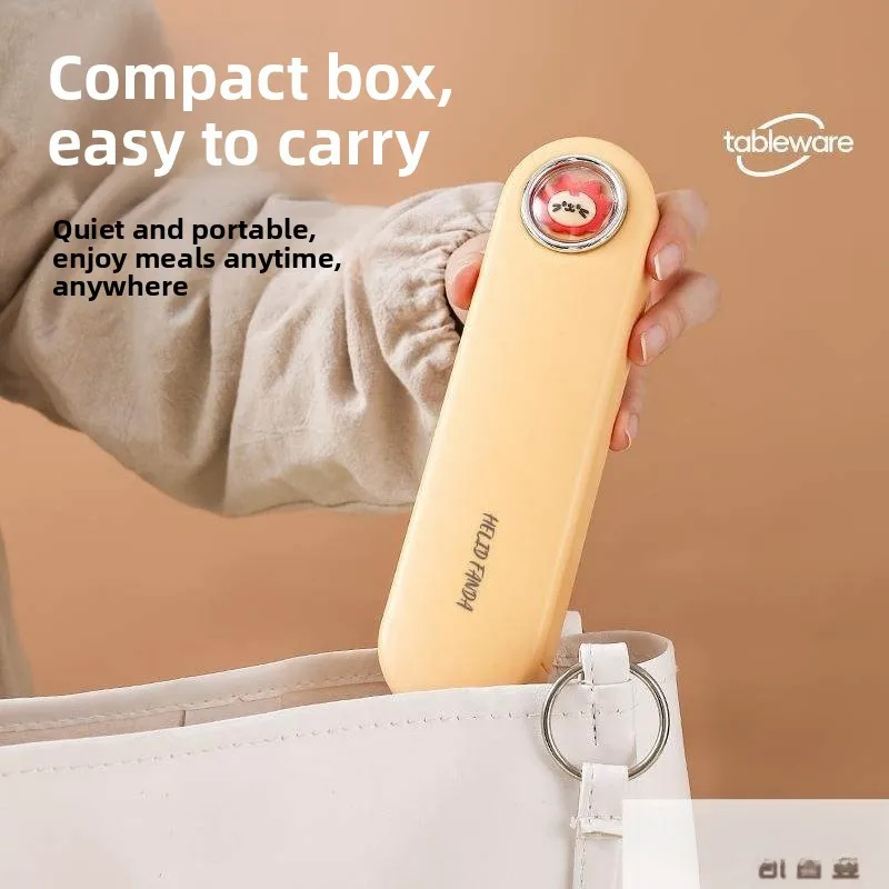 Large Portable Storage Box for Utensils Carry out Single Person Pack Chopsticks Spoon Student Set Stainless Steel Daily Gift