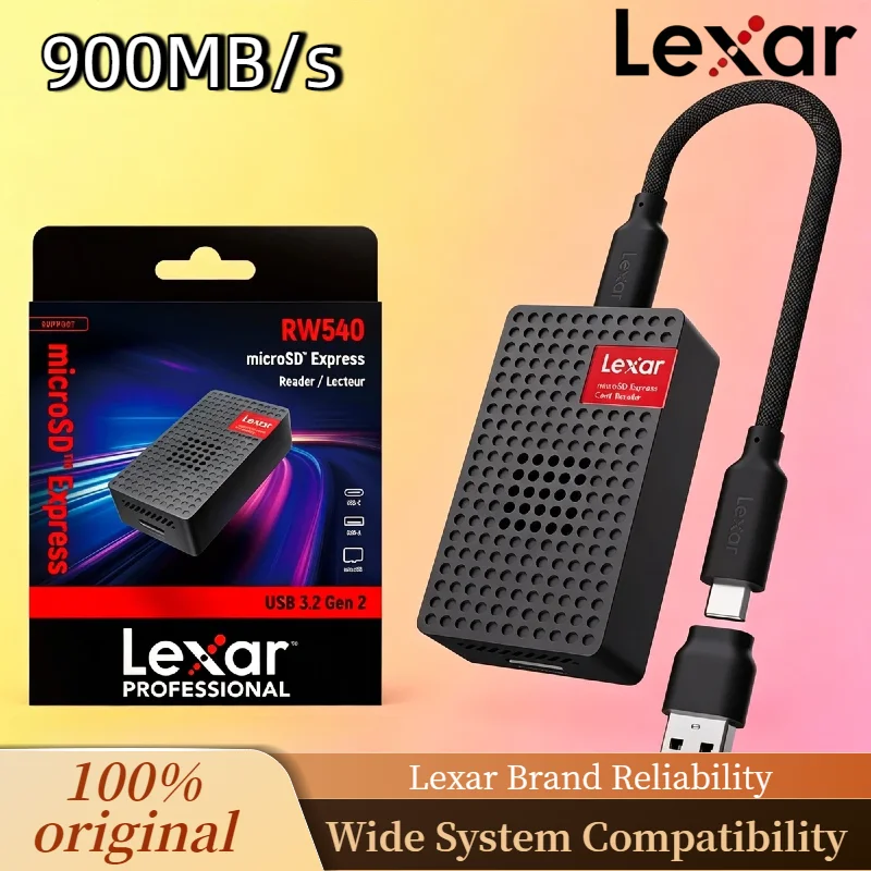 Lecteur de carte MicroSD Express Lexar PLAY PRO 100 % original, vitesse de lecture jusqu'à 900 Mo/s, lecteur de carte dédié microSDXC Express Pro
