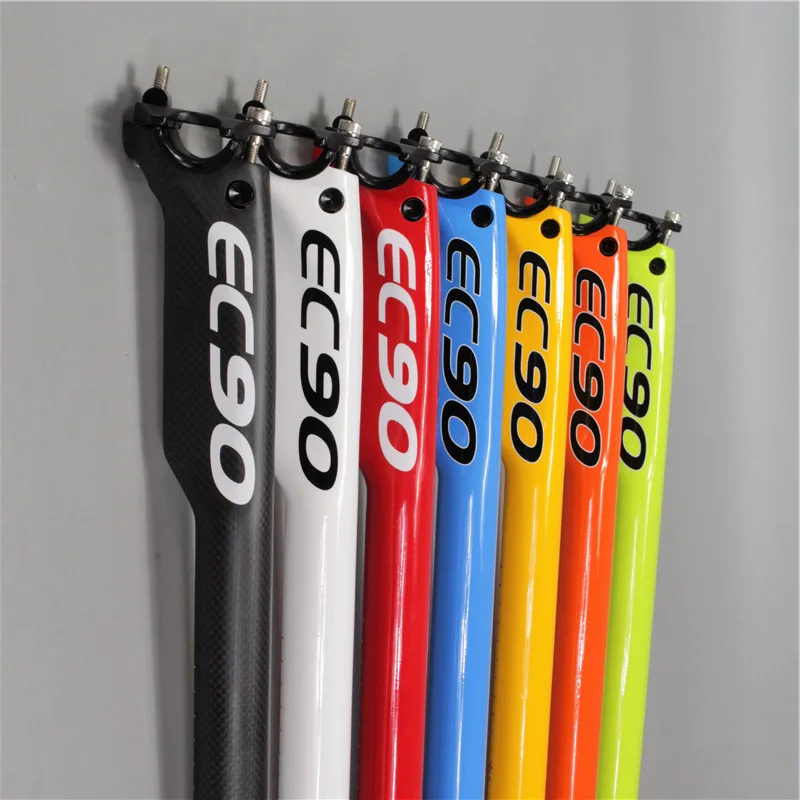 EC90 Full Carbon Fiber Bicycle Seatpost Glossy MTB 3K Road Bike Parts Seatposts 27.2/30.8/31.6*350mm Breaking Wind Seat Post