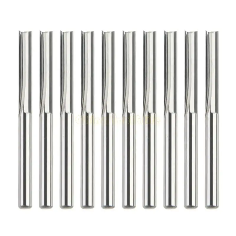 57QF 10pcs Herramienta carcasa madera 3.175 mm Cortador molienda madera 2 FLUTE ACERO ACERO