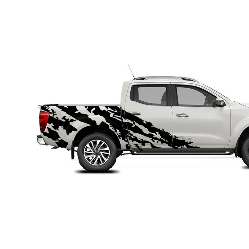 2 pieces stripe side body rear tail thorns graphic vinyl cool car sticker fit for NISSAN NAVARA NP300 2014-present