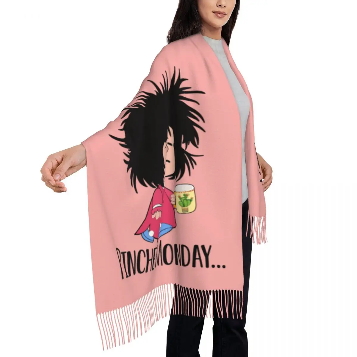 مخصص مطبوعة Pinche الاثنين مضحك مافالدا وشاح الرجال النساء الشتاء الدافئة الأوشحة كوينو الأرجنتين شالات كوميدية يلتف #4