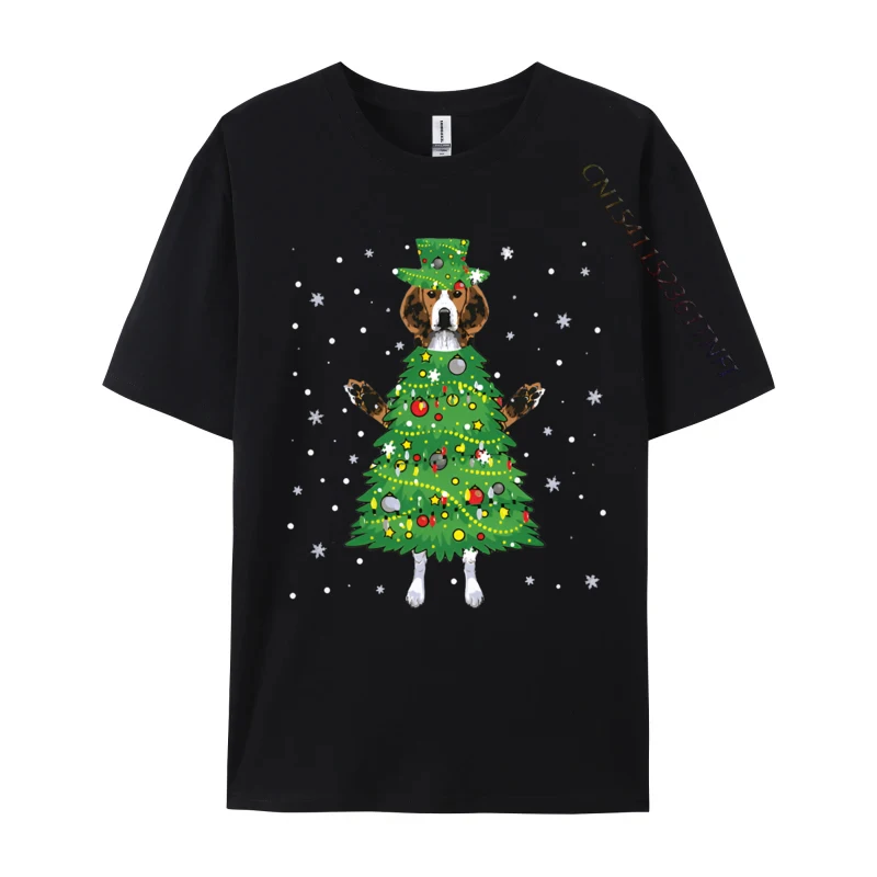 

Beagle As Christmas Tree Costume Funny T-shirt Men T-Shirts Gift Oversized Streetwear Cotton Printed T-shirt