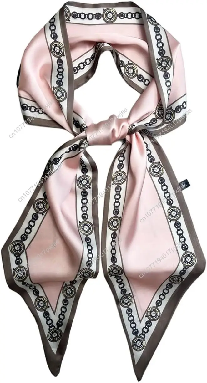 

Julunar Hair Scarf for Women Silky Long Neck Head Scarves Purse Bag Scarfs for Handbag Satin Headscarf