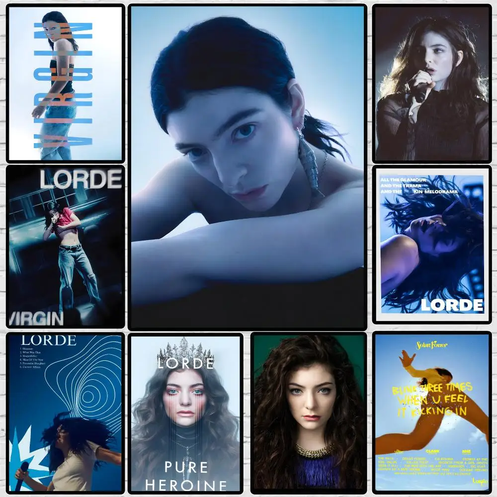 Singer L-Lorde Poster 	 Poster Wall Sticker Waterproof Self Adhesive HD Art Bedroom Bar Decor