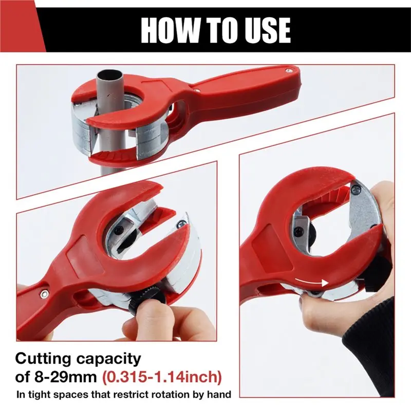 A63K-Multi-Purpose For Home Use,Tube Cutter 8-29Mm Ratchet With Deburring Tool, Cutting Tools Set