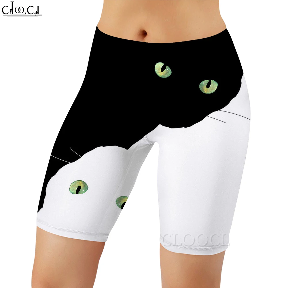 CLOOCL Fashion Women Legging Shorts Black Cats Pattern 3D Printed Casual Leggings Gym Training Sports Push-up Sexy Shorts