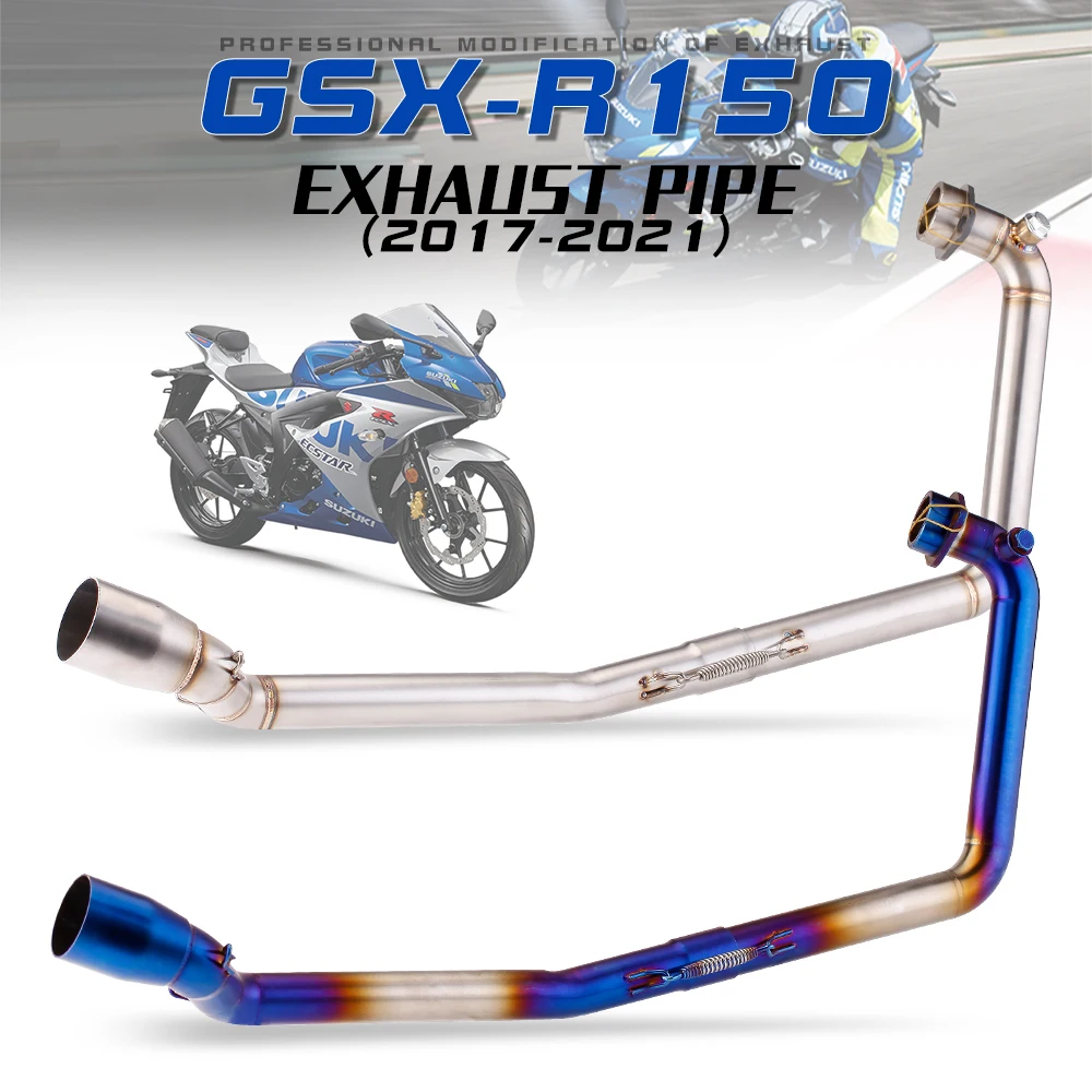 Exhaust system for motorcycle，Carbon fiber rear exhaust pipe, stainless steel, suitable for GSX-R150 gsxr125，2017-2021