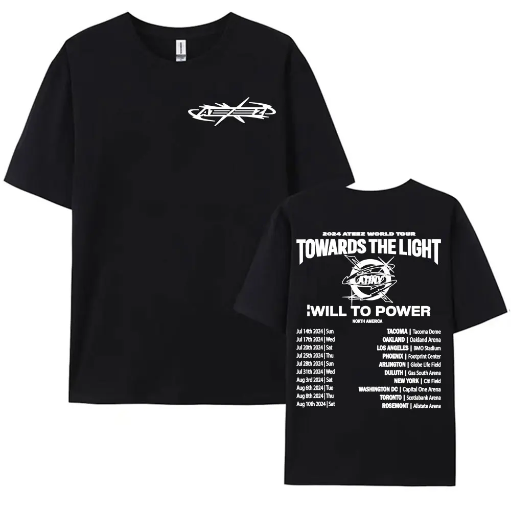 2025 Ateez World Tour Towards The Light: Will To Power T Shirt Men Women Korean Fashion High Quality Casual 100% Cotton T-shirts image 6