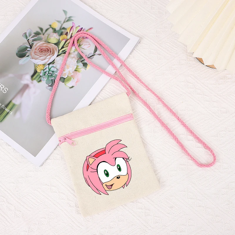 

New Sonics Shoulder Bag Boy Girl Cartoon Anime Canvas Bags Men Women Fashion Large Capacity Crossbody Case Handbag Storage Pouch