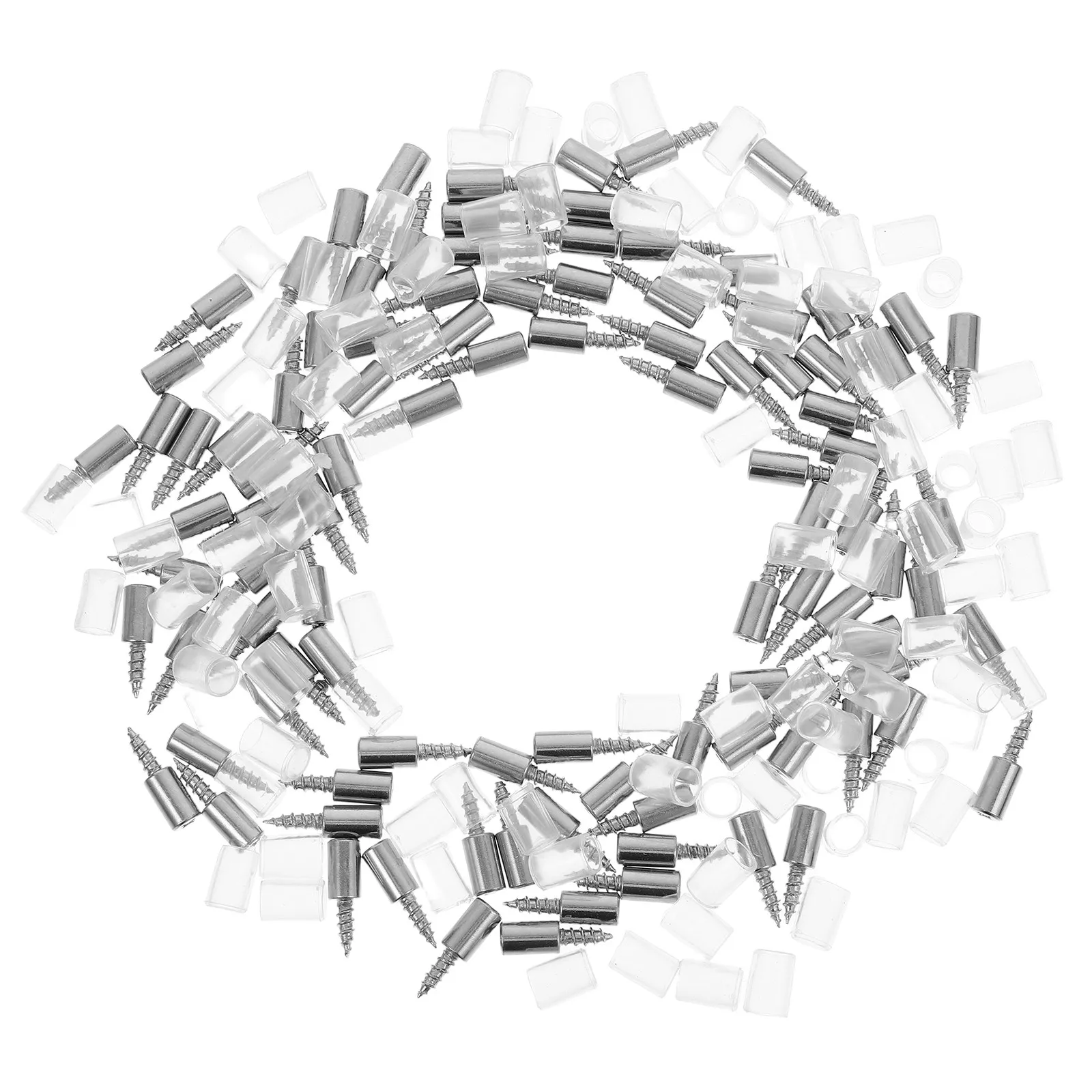 Shelf Support Pegs 100 Pack Self Tapping Screws with Rubber Sleeves for Cabinet Closet Laminate Boards