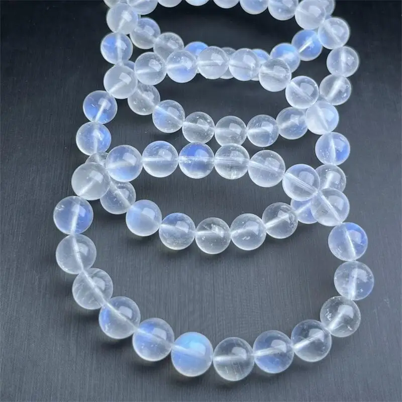 Natural Blue Moon Stone Bracelet Jewelry For Woman Man Fengshui Healing Wealth Beads Crystal Gift 1pcs