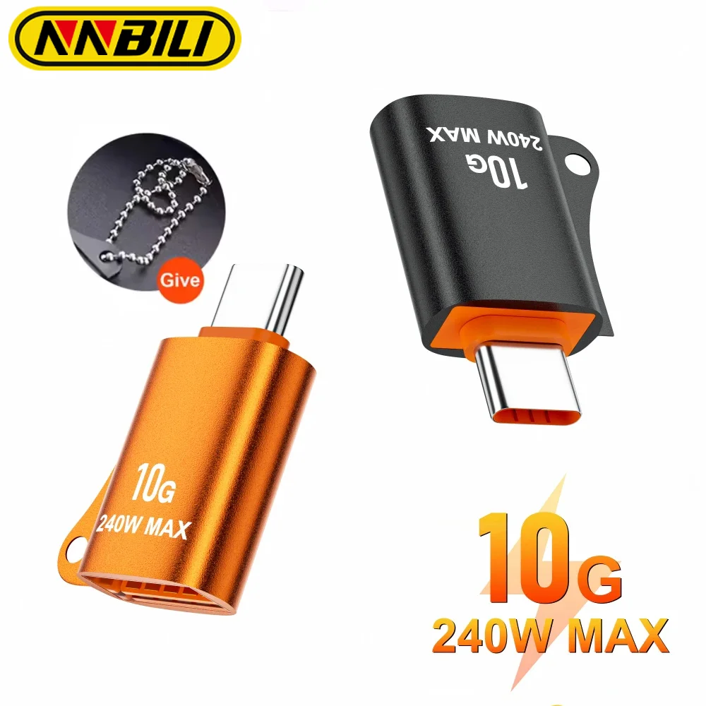 

NNBILI 10G OTG Type C Male to USB3.0 Female 240w Fast Charging Data Transmission Adapter For Xiaomi Huawei Oneplus Cellphones