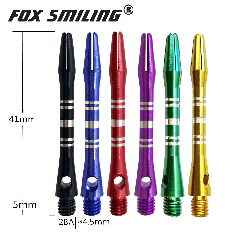 Fox Smiling 41mm Aluminium Dart Shafts And Darts Flights Set Dardos Feather Leaves Dart Accessories Set For Dartboard Games