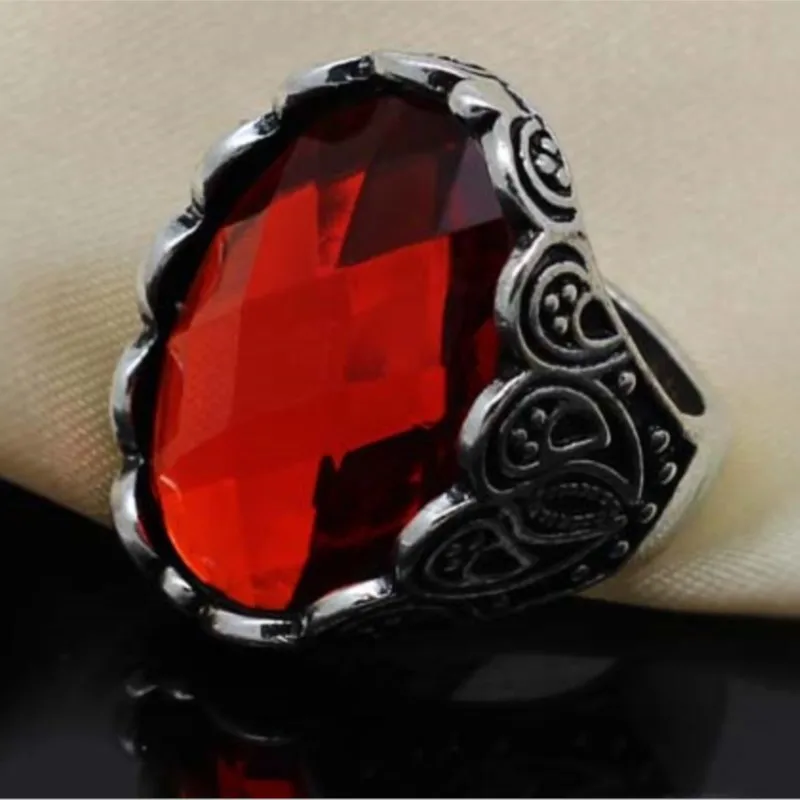 flower vintage promotion bronze CUTE color stone black red royal blue finger ring fashion Jewelry party quality punk lovers gift