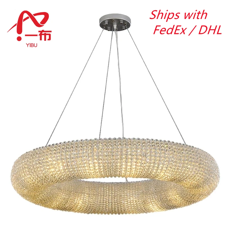 

Designer Luxury Crystal Bead Pendant Chandelier For Living Dining Room Indoor Decor LED Lighting Fast Logistics Free Shipping