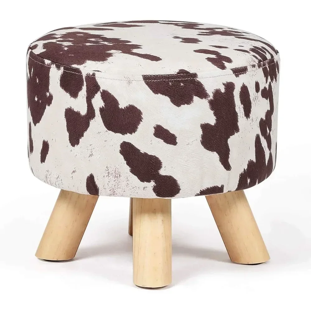 

Round footstool velvet footrests, small footstool with non-slip legs, 11.2"D x 11.2"W x 10.4"H Stools & Ottomans