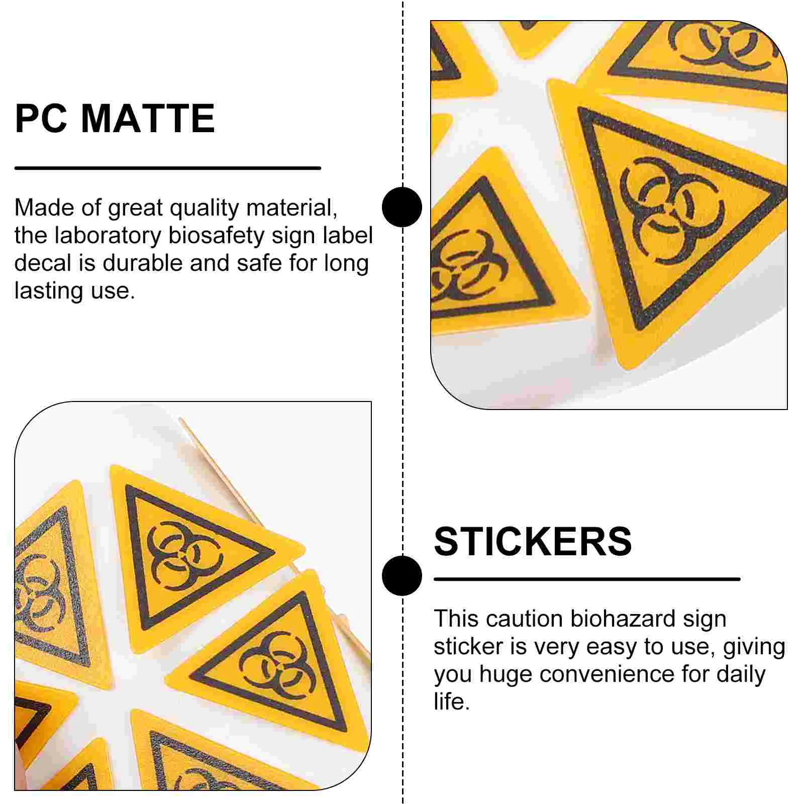 10 Pcs Warning Infection Sticker Label Labels Caution Labs Decal Matte Material