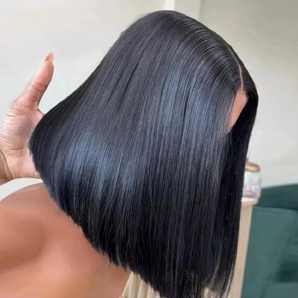 

Короткий парик Боб Прозрачные кружевные фронтальные парики Человеческие волосы Прямые парики Боб Предварительно выщипанные 13x4 Парики фронта шнурка для женщин 4x4 Закрытие