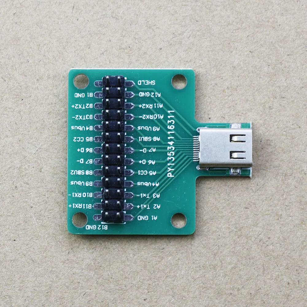 1Pce USB 3.1 Type-C Cable Test Board 24 PIN Type-C Female Plug Jack to DIP Adapter Connector Welded PCB Converter Pinboard