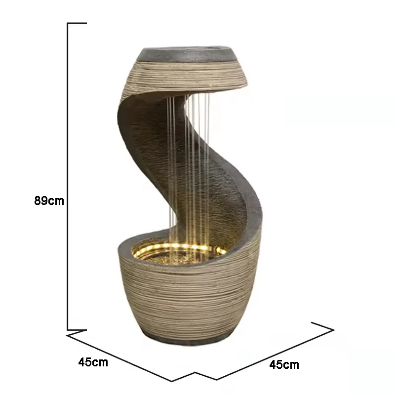 Factory Direct 2026 Geometric Shape Water Fountain Cascading Waterfall Design Resin Construction For Outdoor Garden Patio Decor